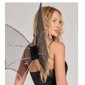 Cosplay Rhinestone Mesh Wings